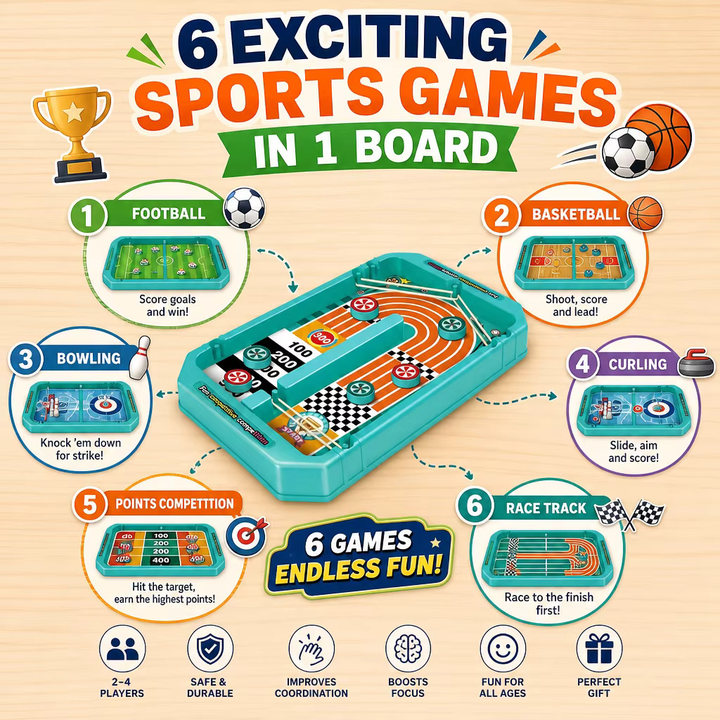 6-in-1 Tabletop Sports Board G - Board Game Live ulasan dan harga